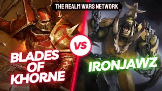 Blades of Khorne vs Orruk Warclans Ironjawz  Warhammer Age of Sigmar 40  Battle Report [upl. by Bengt368]