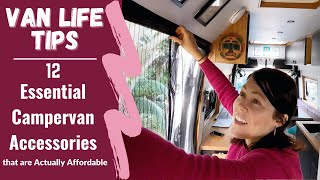 12 Essential Campervan Accessories that are Actually Affordable  Van Life Tips [upl. by Brightman541]