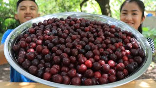 Yummy Cherries Recipe  Eat Cherry Fruit  Prepare By Countryside Life TV [upl. by Edaw]