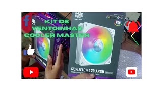 ✅Kit ventoinhas cooler master sickleflow 120 argb white edition MFXB2DW183PAR1  unboxing [upl. by Marleah]