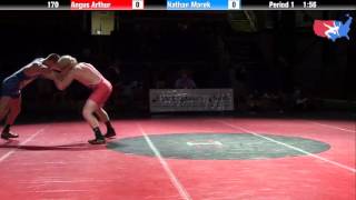 Fargo 2012 170 3rd Place Match Angus Arthur Michigan vs Nathan Marek Oklahoma [upl. by Ragse352]