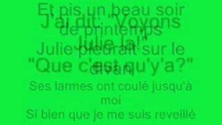 Julie Les Colocs avec paroles [upl. by Nelyak]