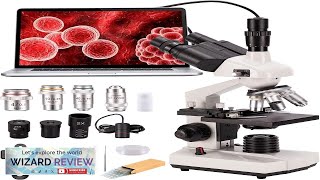 Compound trinocular Microscope 40X5000X Magnification Digital Laboratory trinocular Review [upl. by Hilaria]