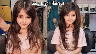 Long layered haircut  Layer haircut  Lashes Beauty Parlour HairCutting [upl. by Anerehs380]