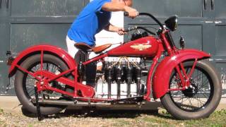 1931 Henderson KJ Motorcycle Start Up [upl. by Yecnay]