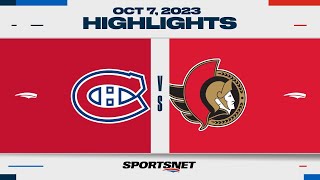 NHL PreSeason Highlights  Canadiens vs Senators  October 7 2023 [upl. by Mae]