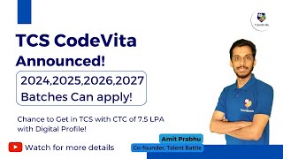 TCS Codevita Registrations are Open 2024 2025 2026 2027 Batch All Branch Students are Eligible [upl. by Natam]