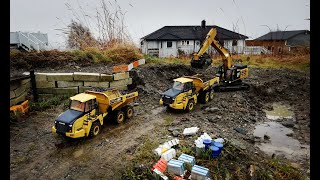 CAT 349E loading Komatsu HM300s  3d printed [upl. by Medina672]