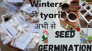 seed germination ki tyarii winter के पौधो की अभी से करे तैयारी art garden decor diy garden 💚🌳🌱 [upl. by Pogah115]