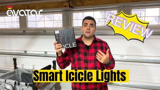 Programmable 33ft RGBIC Icicle Christmas Lights Outdoor Waterproof Appcontrolled Review [upl. by Koziel]