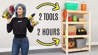 EASY DIY Garage Shelves  FREE BUILDING PLANS [upl. by Ariada]