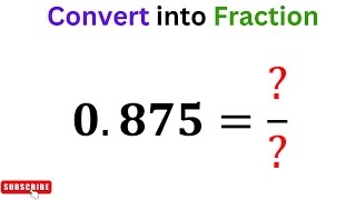 Write 0875 as a fraction  Convert 0875 into Fraction [upl. by Sheng699]