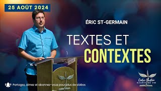 TEXTES ET CONTEXTES  Éric StGermain [upl. by Assillam]