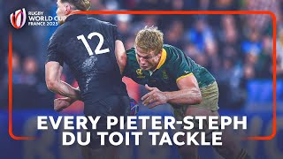 All 28 tackles from Springbok PieterSteph du Toit in Rugby World Cup final 2023 [upl. by Katey976]