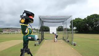 Paceman Strike bowling machine in the garden [upl. by Atiuqcaj]