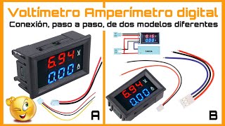 CÓMO INSTALAR UN VOLTÍMETROAMPERÍMETRO DIGITAL  DOS MODELOS DIFERENTES [upl. by Anelhtac]