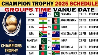 ICC Champions Trophy 2025 Schedule  Fixtures Venues amp Timings  Champions Trophy 2025 Schedule [upl. by Kilgore]