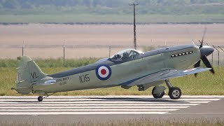 Stunning Supermarine Seafire Engine Test and TakeOff Liverpool BoA80 [upl. by Ateekahs278]