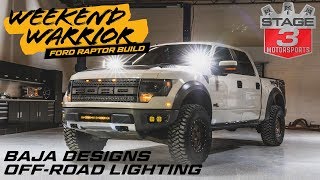 2013 Ford Raptor Baja Designs Lighting Install Day Vlog [upl. by Steffi]