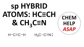 sp hybrid atoms  acetylene amp acetonitrile [upl. by Novello]