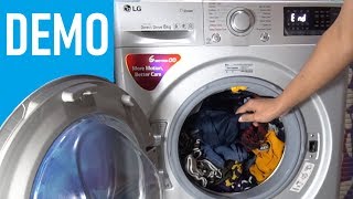 LG Front Load Washing Machine FHT1208SWL  Demo [upl. by Mihe303]