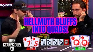 Phil Hellmuth Hates Himself For Bluffing Into Quads [upl. by Atterol]