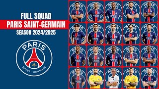 Paris Saint Germain Full Squad Season 20242025 I League 1 2425 I PSG Squad [upl. by Ekard]