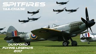 4Kᵁᴴᴰ 4K UHD Spitfire Flypasts Tailchase Duxford Airshow Flying Legends 2017 HD HQ [upl. by Elenahc]