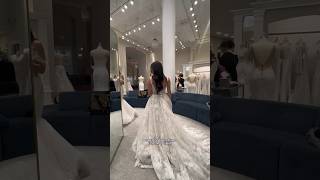 I tried on a 12000 dress at Kleinfeld 😳 sayyestothedress weddingdress bridal shorts [upl. by Quartas]