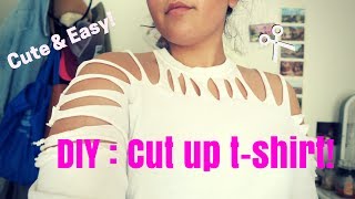 DIY  Cute amp Easy Tshirt Cut Up Design [upl. by Clim]