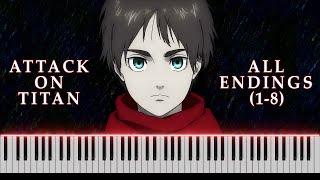 Attack on Titan All Endings 18 on Piano FREE MIDI [upl. by Carmelina]