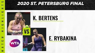 Kiki Bertens vs Elena Rybakina  2020 St Petersburg Final  WTA Highlights [upl. by Enneyehs211]