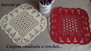 carpeta cuadrada a crochet o ganchillo FÁCIL Y RAPIDO carpetas crochet normaysustejidos [upl. by Lleznov379]