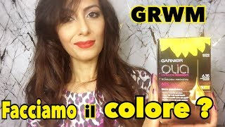 GRWM FACCIAMO INSIEME IL COLORE 🌻 GARNIER OLIA [upl. by Annaer]