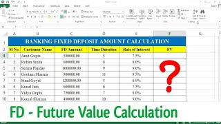 How to Calculate Fixed Deposit Maturity Amount in Excel  Calculate Future Value on MS Excel [upl. by Asirac]