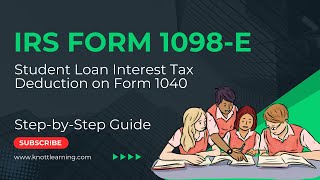 How to Deduct Student Loan Interest on Form 1040 using IRS Form 1098E [upl. by Ahsitauq]