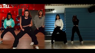 Tip Toe  Chaeryeong amp Yeji cover comparison ver with original choreography  mirrored [upl. by Kimbra]