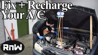 How to Diagnose and Recharge Your AC System with Refrigerant  Using an AC Manifold Gauge Set [upl. by Aletta65]