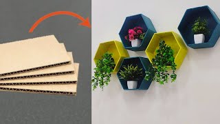 how to make cardboard wall shelf  west cardboard reuse idea  MS creativity [upl. by Beryl]