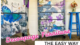 how to decoupage furniture the easy way [upl. by Hallagan266]