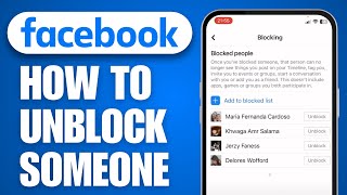 How to Unblock Someone on Facebook 2024 [upl. by Janik541]