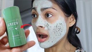 I tested VIRAL GREEN STICK MASK amp THIS HAPPENED  Does the magical green mask work 😳 [upl. by Nareik]