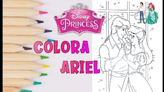 Colorare la principessa ARIEL per il ballo di capodanno Easily how to color Princess Disney ariel [upl. by Euqirdor]