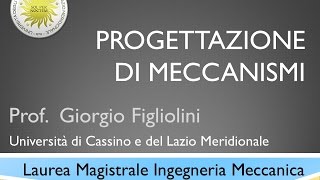 Progettazione Meccanismi Lezione 26 [upl. by Allisirp]