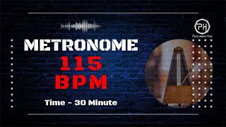 115 BPM Metronome  30 Minute [upl. by Suivatnom]