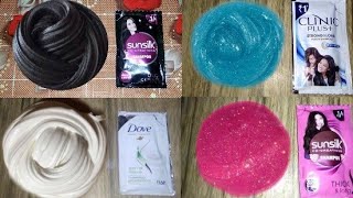 How to make 4 types of shampoo slimesunsilk clinic plusdove black sunsilkcheapest [upl. by Remmer]