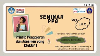 Seminar PPG  Refleksi Pengalaman Belajar MK  Prinsip Pengajaran dan Asesmen yang Efektif 1  PPAE1 [upl. by Harve]