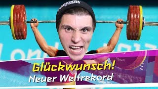 Vier Youtuber heben GEWICHTE amp einer BRICHT DEN WELTREKORD [upl. by Refenej]