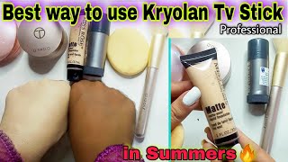 How to use Kryolan Tv Paint Stick in Summers🔥  Krylon Base for Party Makeup and Bridal Makeup [upl. by Marjana]