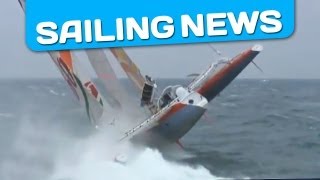 Thomas Coville almost capsized on his trimaran Sodebo [upl. by Odlonyer780]